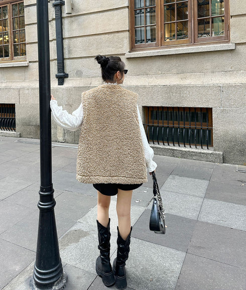 Textured Double Button Vest
