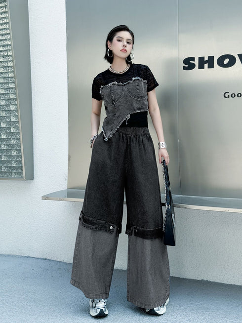 Black Mesh Layered Skirt