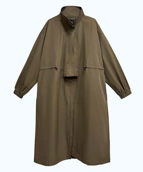 High Neck Wide Long Jacket