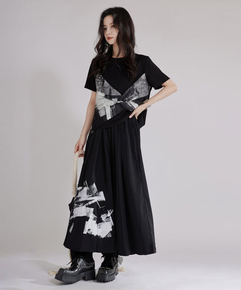 Graphic Twist Layered T-shirt