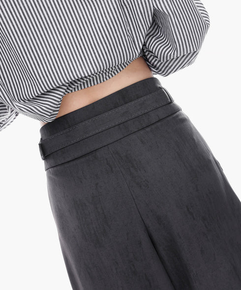 Vintage Wash Wide Belt Pants