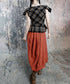 Plaid Edge Frill Blouse