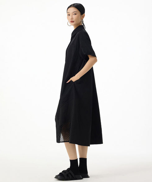 Mesh Panel Flow Dress