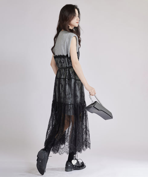 Sheer Black Lace Dress