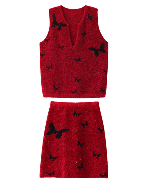 Butterfly Knit Vest&Skirt Series