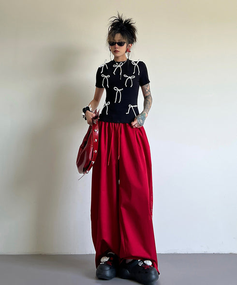 Lace Line Wide Pants