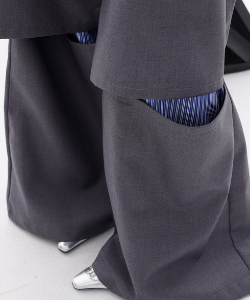 Frayed Contrast Knit Top