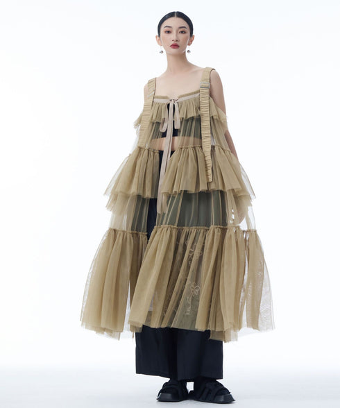 Tulle Tiered Camisole Layer Top