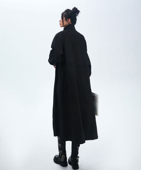 High Neck Wide Long Jacket