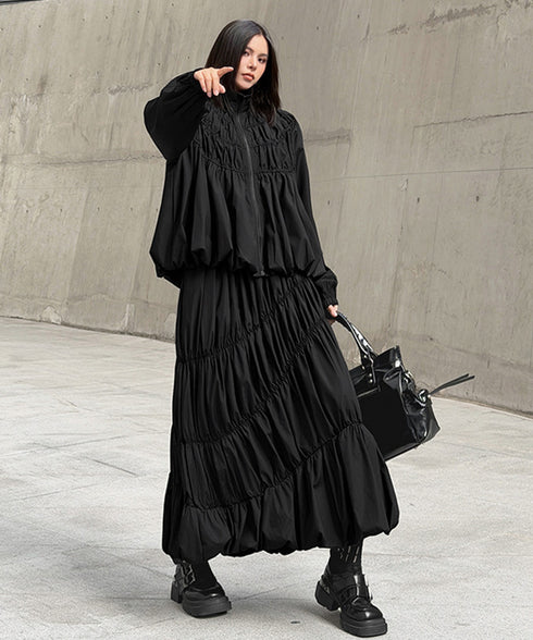 Bicolor Zip Top & Skirt Co-ord