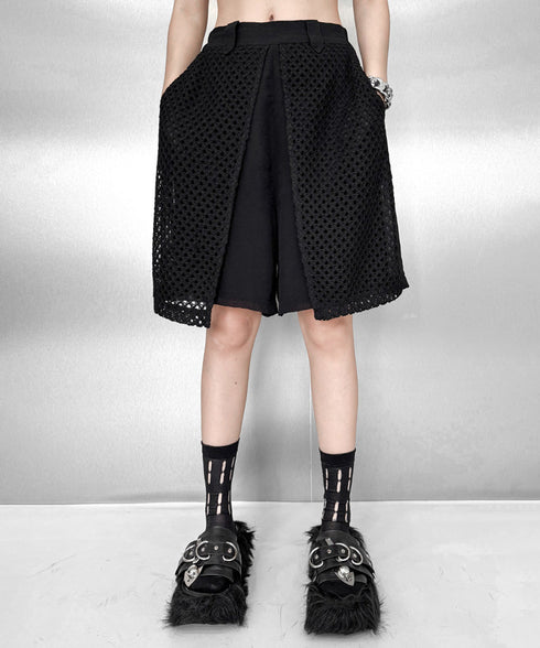 Mesh Layer Blouse & Shorts Co-ord