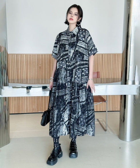 Noir Graphic Shirt Dress
