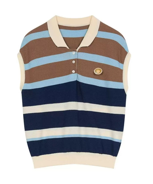 Border Polo Knit