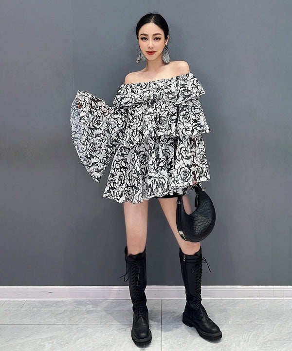 Layered Ruffle Off-Shoulder Top