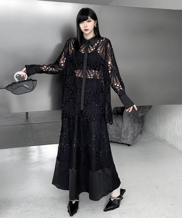 Lace Layer Blouse&Skirt Co-ord