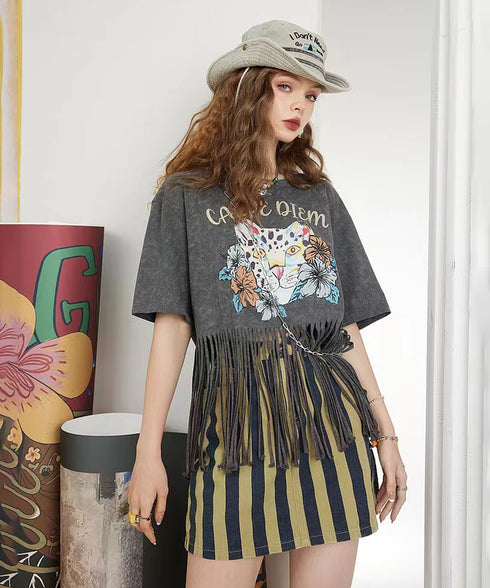 Feline Fringe Tee