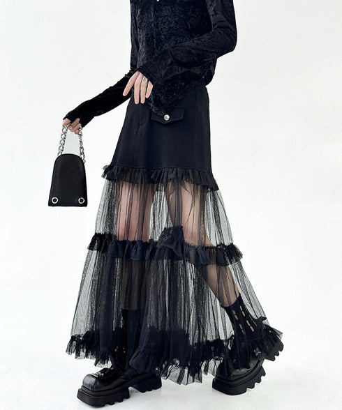 Sheer Tiered Skirt