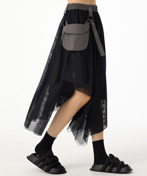 Mesh Layer Pocket Skirt