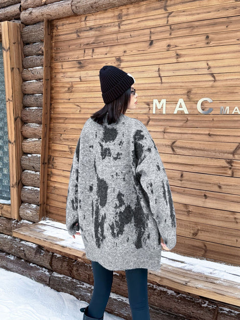 Abstract Dye Oversized Knit Top