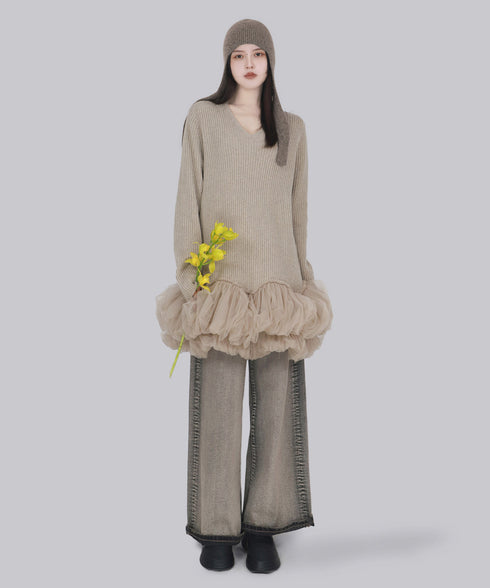 Meringue Veil Hem Dress