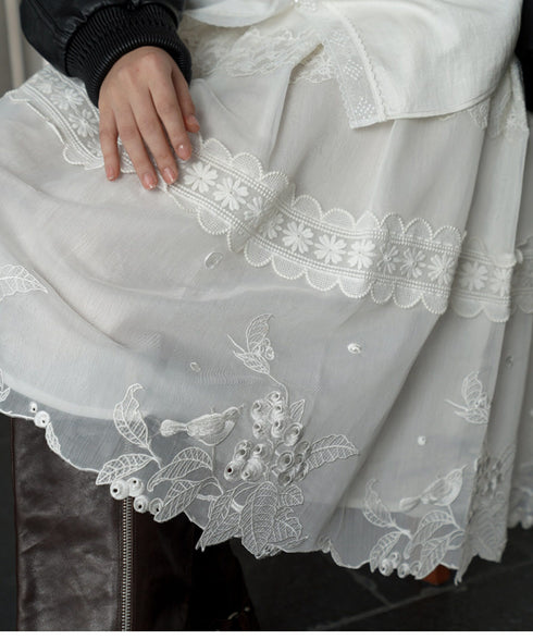 Aviary Embroidered Skirt