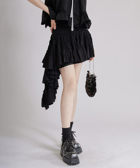 Layered Side-Flare Skirt