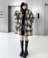 Oversized Plaid Hooded Coat