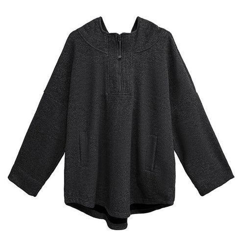 Pattern Cuff Hooded Top