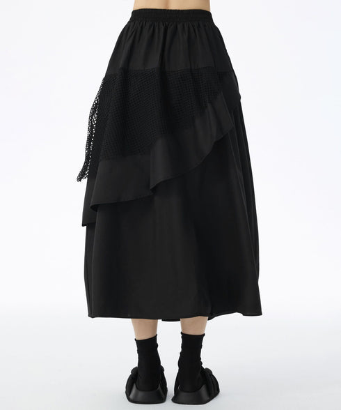 Layered Mesh Flap Skirt