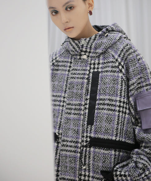 Graph Plaid Tech Coat
