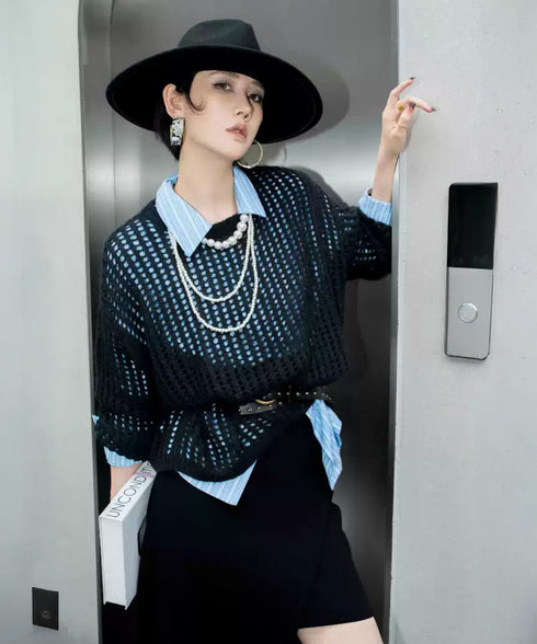 Loose Mesh Knit Sweater