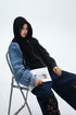 Patchwork Denim Hoodie