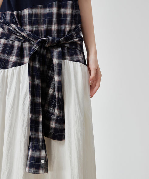 Layered Check Design Dress