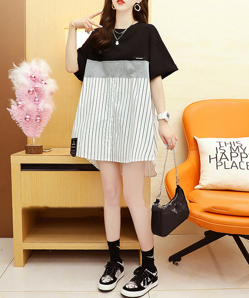 Panel Stripe Oversize T-shirt