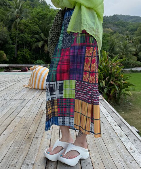 Patch Tartan Skirt