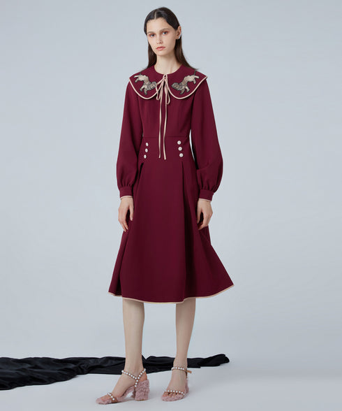 Fluid Panel Long Dress