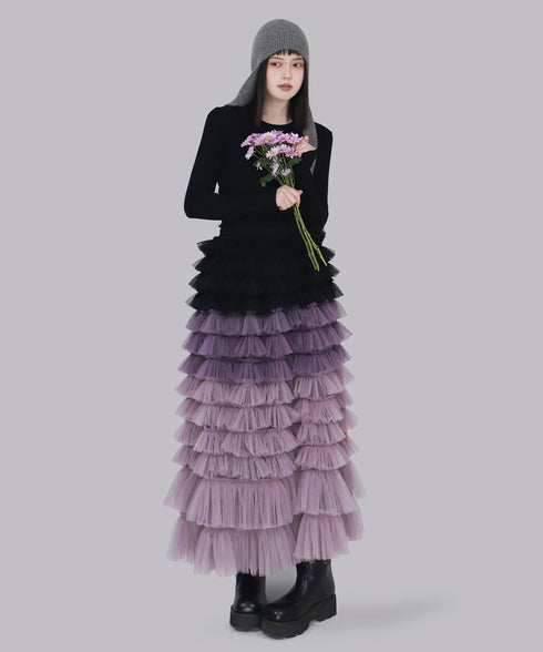 Cascade Frill Long Skirt