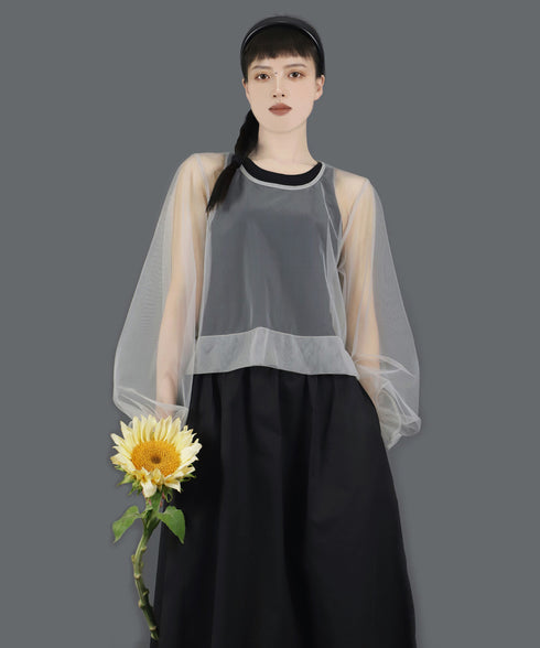 Aerial Veil Sleeve Top