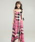 Graffiti Plaid Frill Dress
