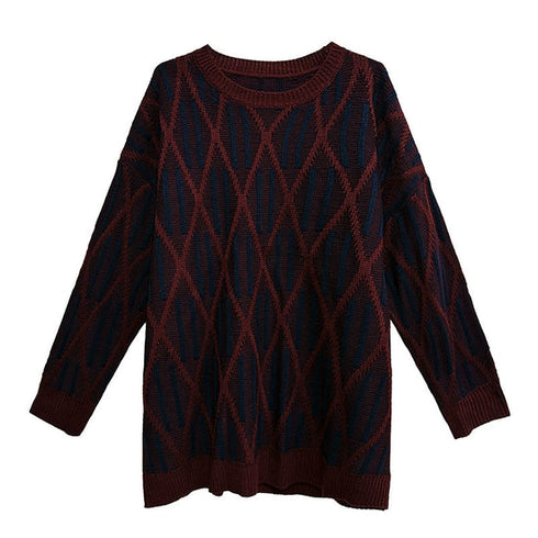 Geometric Pattern Knit Sweater
