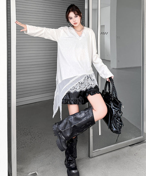 Mirevane Angled Hem Top