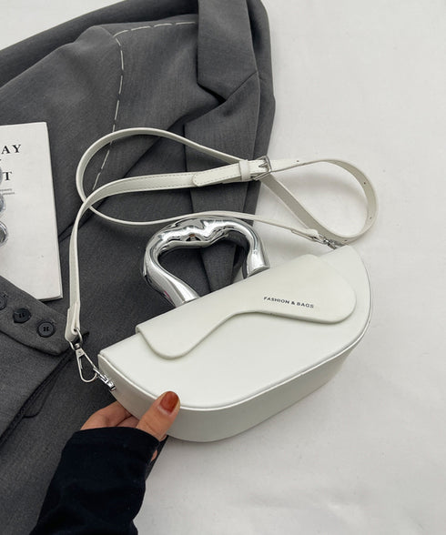 Metal Curve Handle Shell Bag