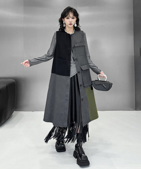 Color Block Cargo Panel Dress