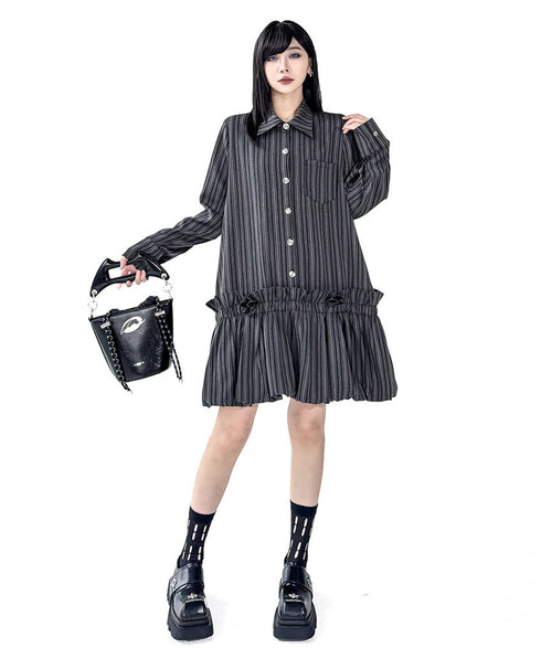 Stripe Tier Shirt Dress