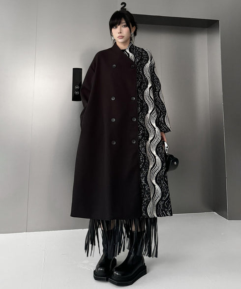Wave Pattern Double Coat
