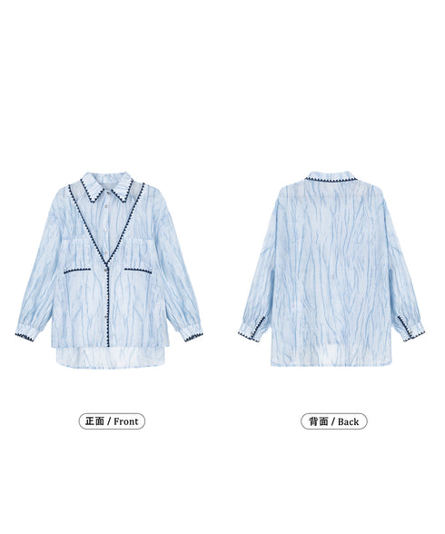 Shoulder Slit Gather Blouse