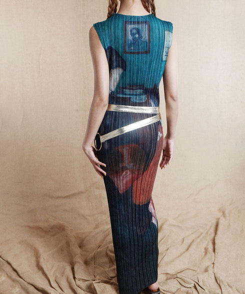 Painting Motif Sleeveless Dress