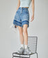 Line Hem Denim Shorts