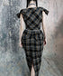 Plaid Fold Line Dress