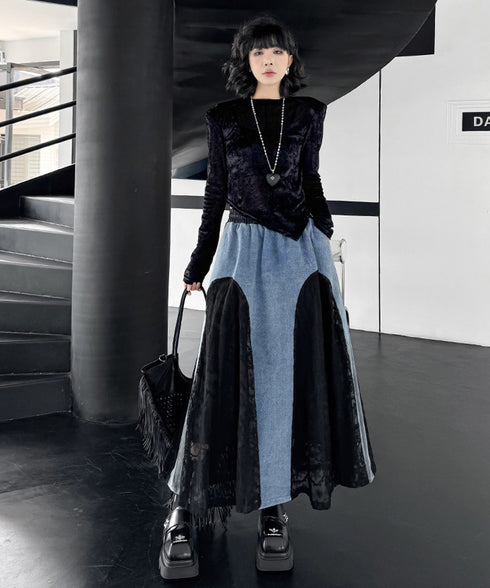 Velvet Edge Structured Long Sleeve Top